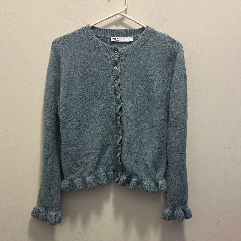 ZARA | Ruffle Sleeve Cardigan - Picture 2 of 7